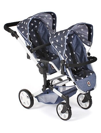 Poussette de poupée Linus Duo Bleu étoiles