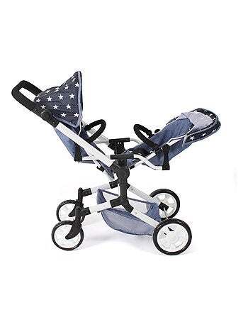 Poussette de poupée Linus Duo Bleu étoiles