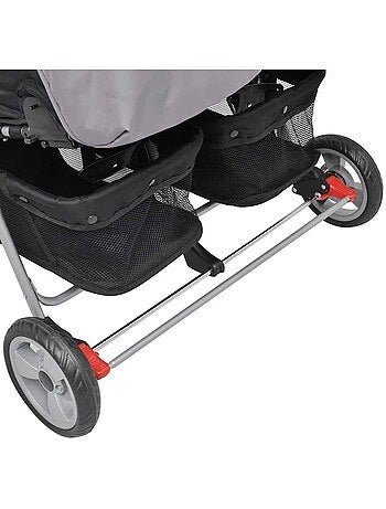 Poussette double acier châssis et 3 positions - vidaxl