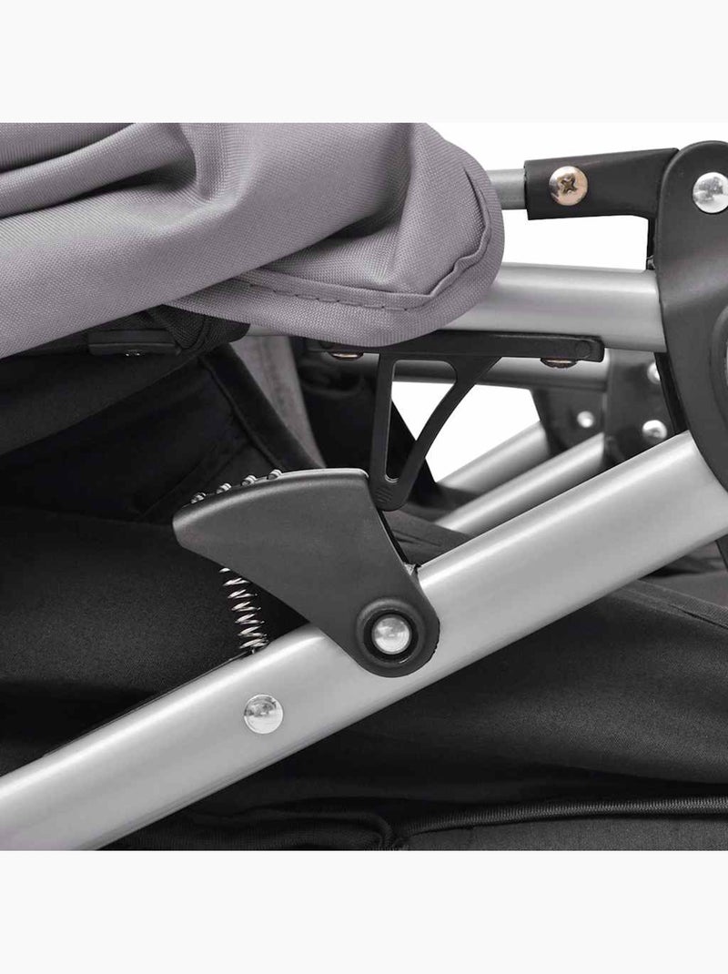 Poussette double acier châssis et 3 positions - vidaxl Gris - Kiabi