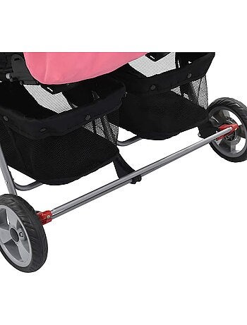 Poussette double acier châssis et 3 positions - vidaxl