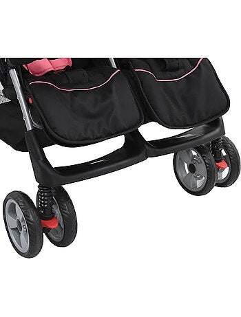 Poussette double acier châssis et 3 positions - vidaxl