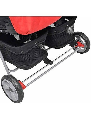 Poussette double acier châssis et 3 positions - vidaxl