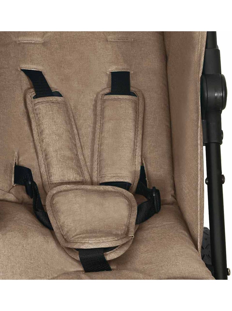 Poussette double côte à côte cadre acier 4 positions - vidaxl Taupe - Kiabi