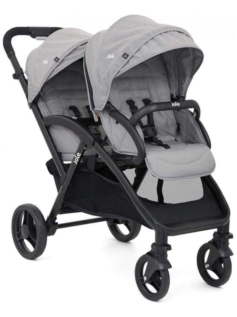 Poussette double Evalite duo (sans adaptateurs, habillage de pluie inclus)  couleur Gray Flannel Gris - Kiabi