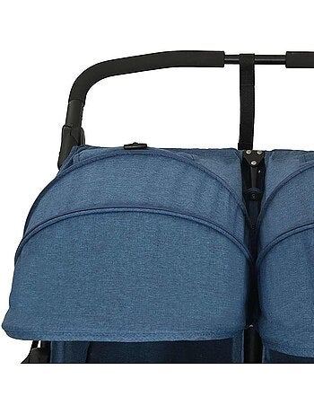 Poussette double jumelle en acier avec auvent et panier - vidaxl