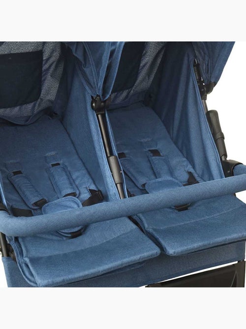 Poussette double jumelle en acier avec auvent et panier - vidaxl - Kiabi