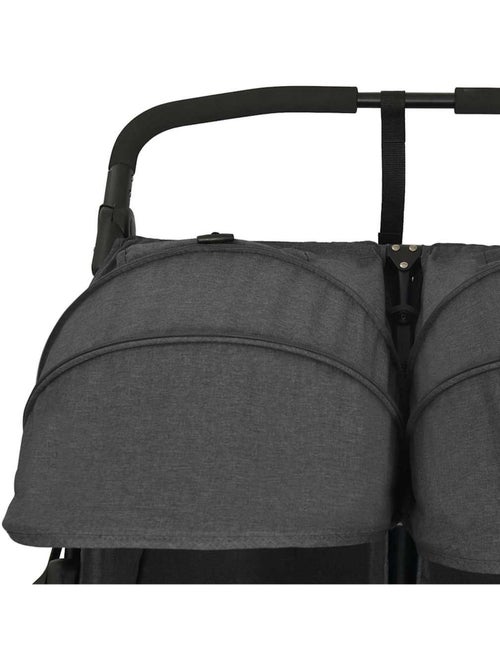 Poussette double jumelle en acier avec auvent et panier - vidaxl - Kiabi