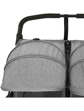 Poussette double jumelle en acier avec auvent et panier - vidaxl