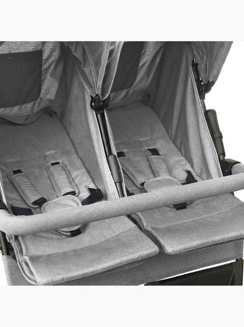 Poussette double jumelle en acier avec auvent et panier - vidaxl - Kiabi
