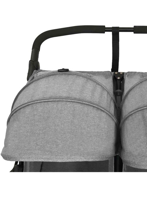 Poussette double jumelle en acier avec auvent et panier - vidaxl - Kiabi