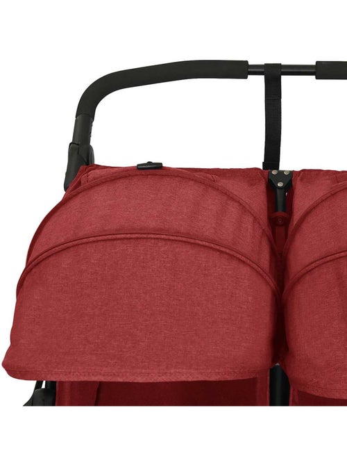 Poussette double jumelle en acier avec auvent et panier - vidaxl - Kiabi