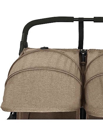 Poussette double jumelle en acier avec auvent et panier - vidaxl
