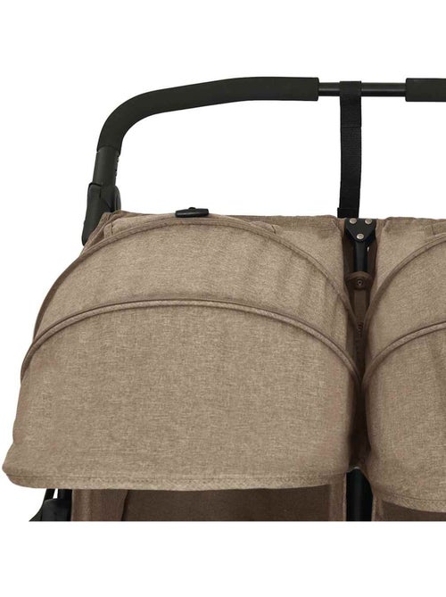 Poussette double jumelle en acier avec auvent et panier - vidaxl - Kiabi