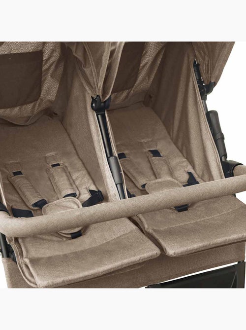 Poussette double jumelle en acier avec auvent et panier - vidaxl - Kiabi