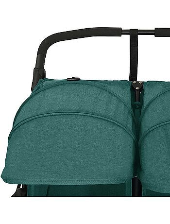 Poussette double jumelle en acier avec auvent et panier - vidaxl