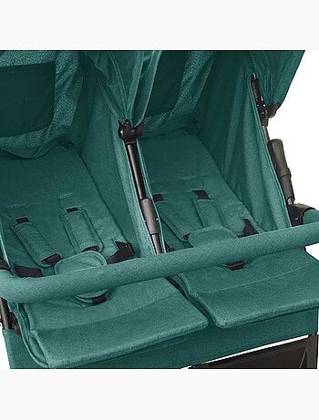 Poussette double jumelle en acier avec auvent et panier - vidaxl