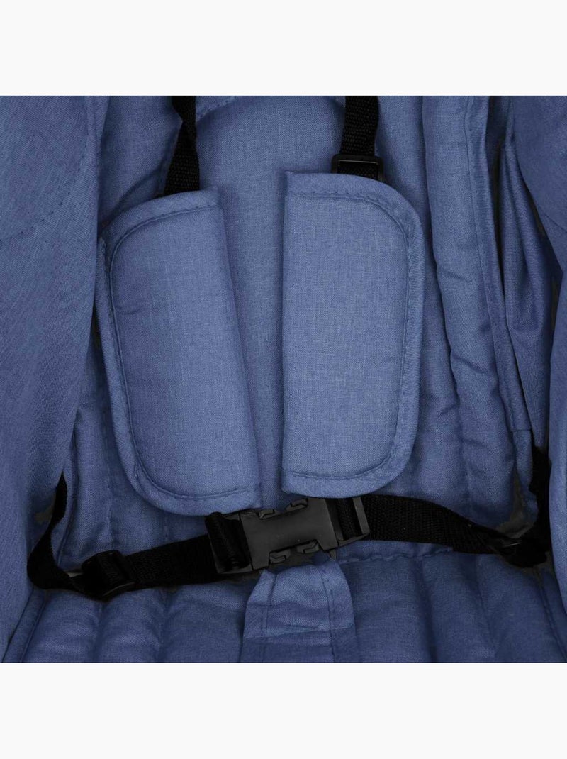 Poussette double jumelle pliable 2 places 2 capotes - vidaxl Bleu - Kiabi
