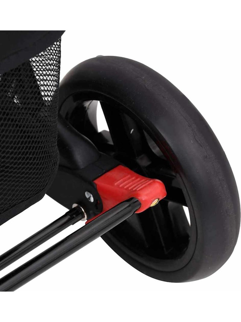 Poussette double jumelle pliable 2 places 2 capotes - vidaxl Rouge - Kiabi