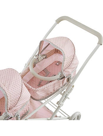 Poussette double poupée 2-en-1, 66cm, Rose,