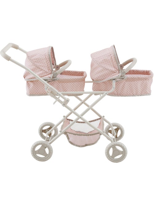 Poussette double poupée 2-en-1, 66cm, Rose, - Kiabi