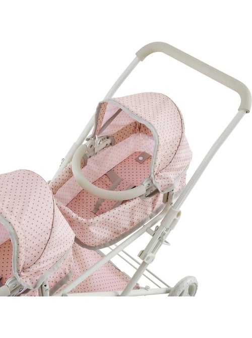 Poussette double poupée 2-en-1, 66cm, Rose, - Kiabi
