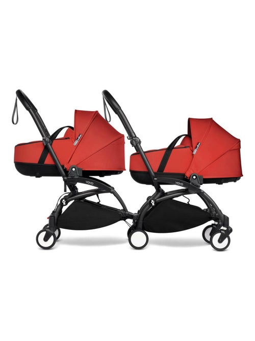 Poussette double YOYO² nacelles Rouge - cadre noir - Kiabi