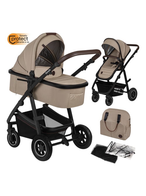 Poussette Duo LIONELO Amber 2en1 - 0-22kg - Pack poussette, Nacelle, Sac et accessoires - Kiabi