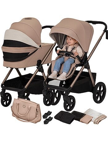 Poussette Duo LIONELO Carmine - Jusqu'à 22kg - Pack poussette, Nacelle et Accessoires