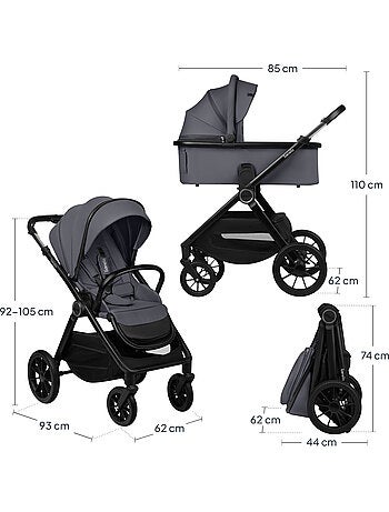 Poussette Duo LIONELO Layla 2en1 - Jusqu'? 22kg - Pack poussette, Nacelle et Accessoires