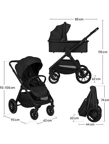 Poussette Duo LIONELO Layla 2en1 - Jusqu'? 22kg - Pack poussette, Nacelle et Accessoires