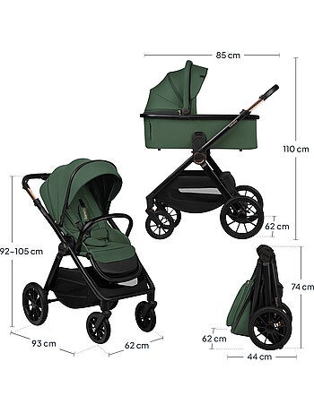 Poussette Duo LIONELO Layla 2en1 - Jusqu'? 22kg - Pack poussette, Nacelle et Accessoires