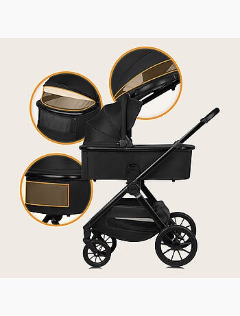 Poussette Duo LIONELO Layla 2en1 - Jusqu'à 22kg - Pack poussette, Nacelle et Accessoires