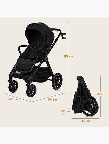 Poussette Duo LIONELO Layla 2en1 - Jusqu'à 22kg - Pack poussette, Nacelle et Accessoires