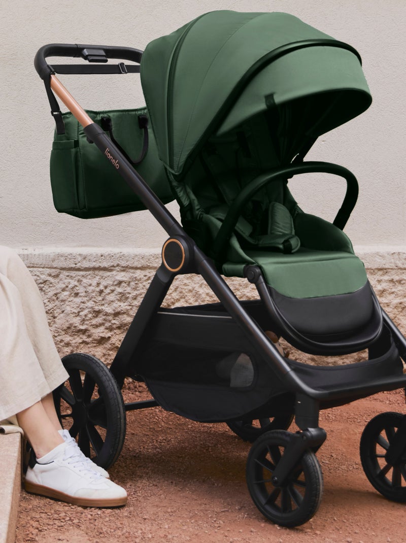 Poussette Duo LIONELO Layla 2en1 - Jusqu'à 22kg - Pack poussette, Nacelle et Accessoires Vert - Kiabi