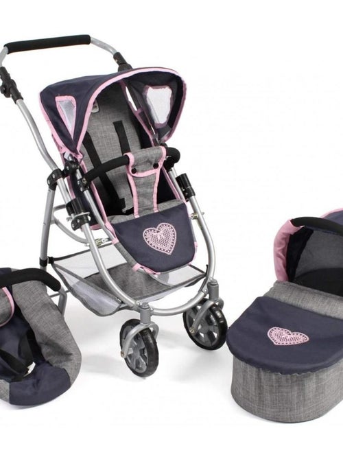 Poussette Emotion 3in1 Gris Bleu Marine - Kiabi