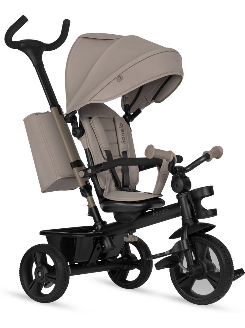 Poussette et tricycle bébé lionelo haari - jusqu'à 25 kg - siège réversible - panier et sac inclus Beige - Kiabi