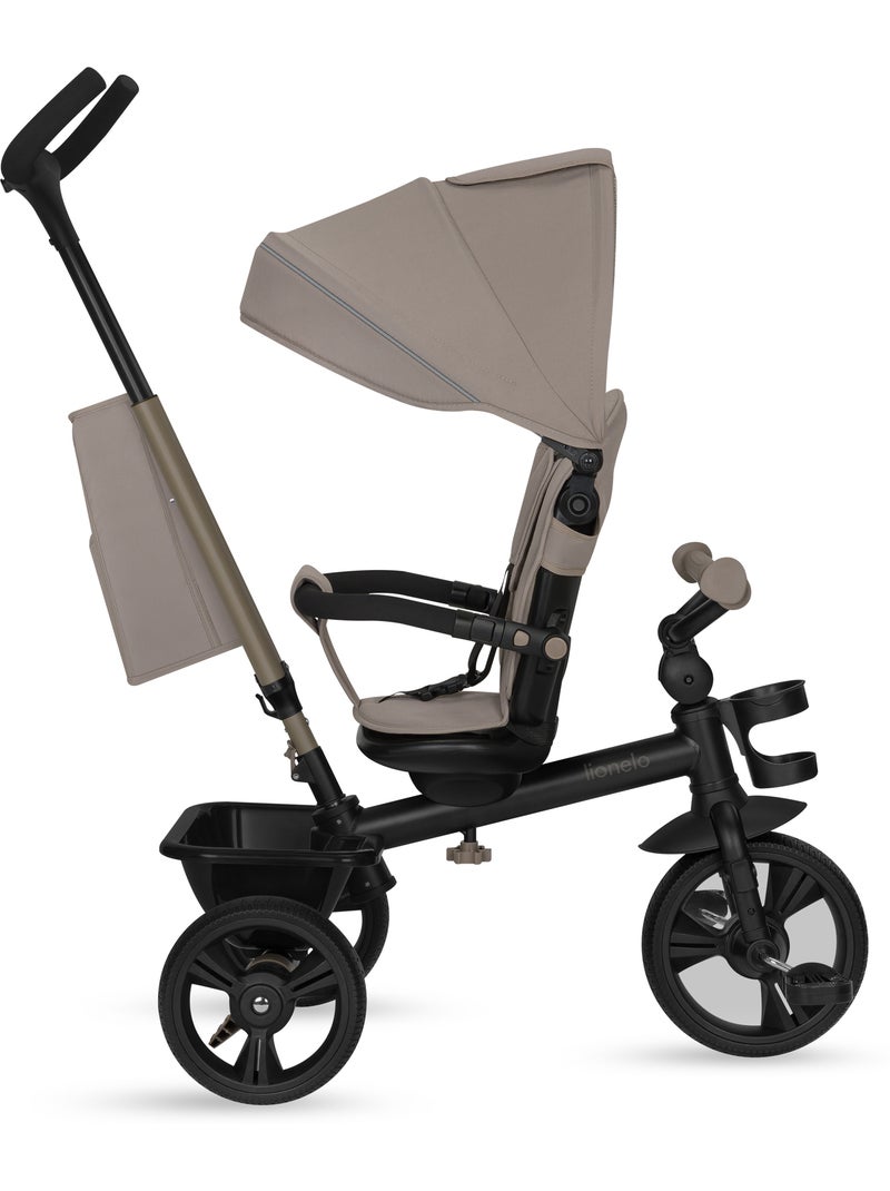 Poussette et tricycle bébé lionelo haari - jusqu'à 25 kg - siège réversible - panier et sac inclus Beige - Kiabi