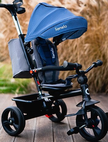 Poussette et tricycle bébé LIONELO Haari - Jusqu'à 25 Kg - Siège réversible - Panier et Sac inclus