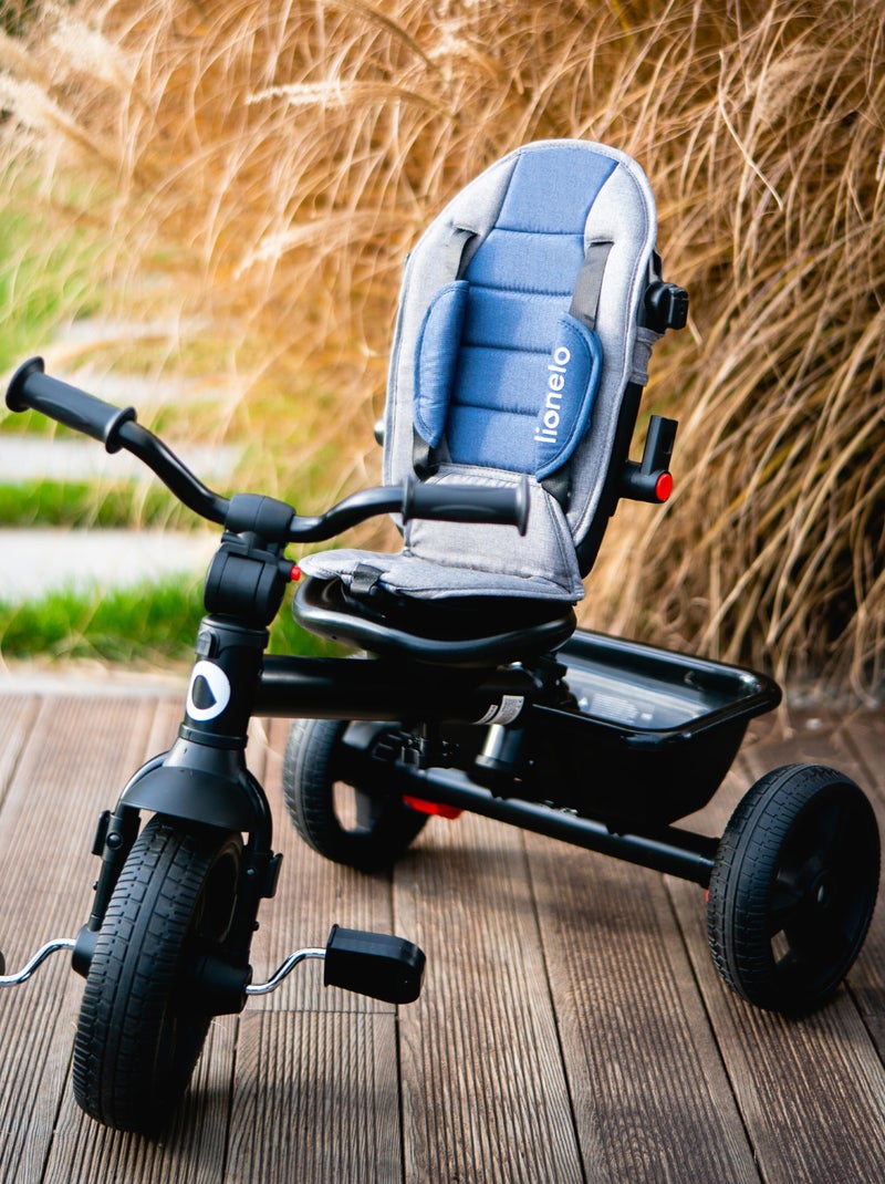 Poussette et tricycle bébé LIONELO Haari - Jusqu'à 25 Kg - Siège réversible - Panier et Sac inclus Bleu - Kiabi