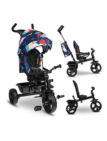 Poussette et tricycle bébé LIONELO Haari - Jusqu'à 25 Kg - Siège réversible - Panier et Sac inclus