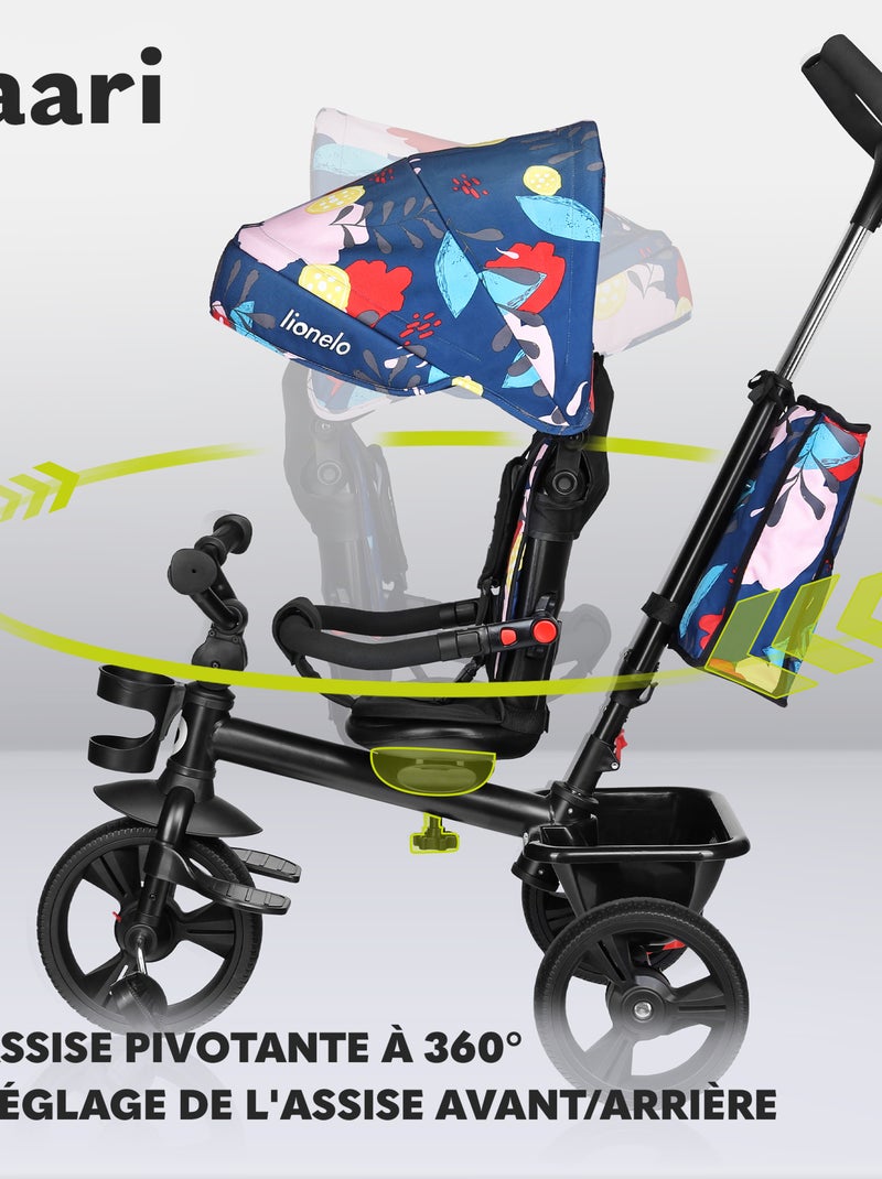 Poussette et tricycle bébé LIONELO Haari - Jusqu'à 25 Kg - Siège réversible - Panier et Sac inclus Multicolore - Kiabi