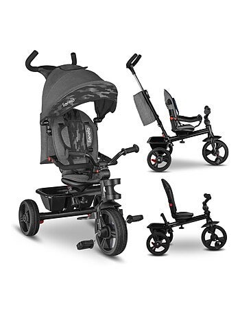 Poussette et tricycle bébé LIONELO Haari - Jusqu'à 25 Kg - Siège réversible - Panier et Sac inclus