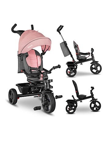 Poussette et tricycle bébé LIONELO Haari - Jusqu'à 25 Kg - Siège réversible - Panier et Sac inclus