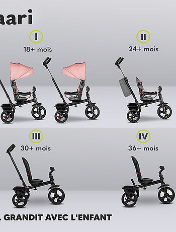 Poussette et tricycle bébé LIONELO Haari - Jusqu'à 25 Kg - Siège réversible - Panier et Sac inclus