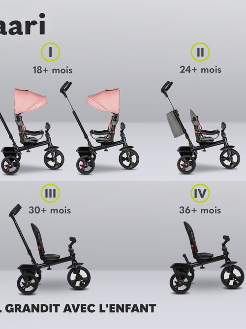 Poussette et tricycle bébé LIONELO Haari - Jusqu'à 25 Kg - Siège réversible - Panier et Sac inclus - Kiabi