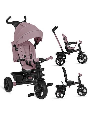 Poussette et tricycle bébé lionelo haari - jusqu'à 25 kg - siège réversible - panier et sac inclus