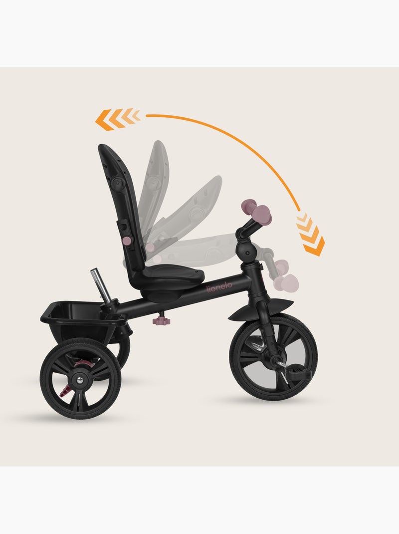 Poussette et tricycle bébé lionelo haari - jusqu'à 25 kg - siège réversible - panier et sac inclus Rose pastel - Kiabi