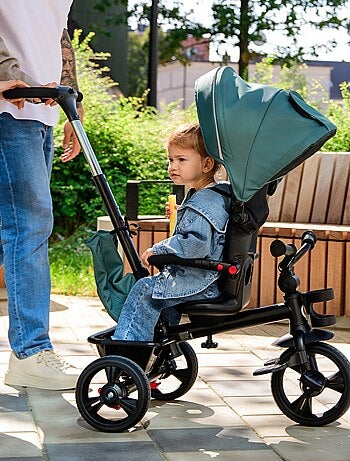 Poussette et tricycle bébé LIONELO Haari - Jusqu'à 25 Kg - Siège réversible - Panier et Sac inclus