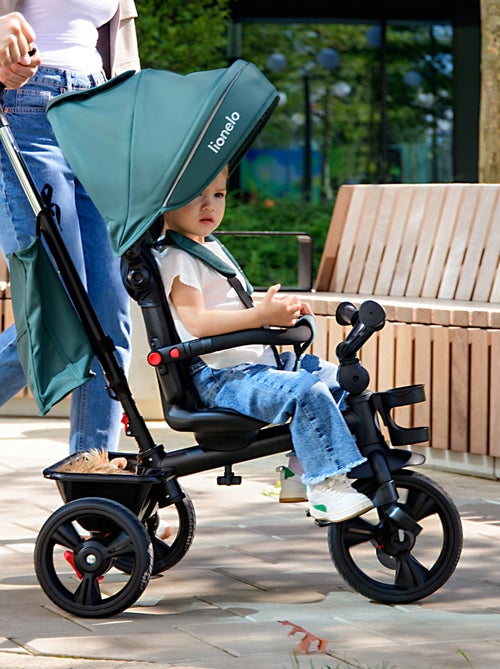 Poussette et tricycle bébé LIONELO Haari - Jusqu'à 25 Kg - Siège réversible - Panier et Sac inclus - Kiabi